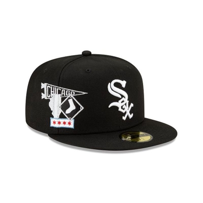 Chicago White Sox Gorra | New Era MLB City Patch 59fifty Fitted Cap Mexico - Negros